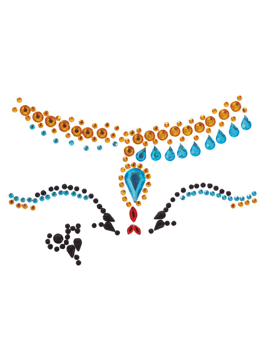 Détail du motif des strass adhésifs reine Egyptienne