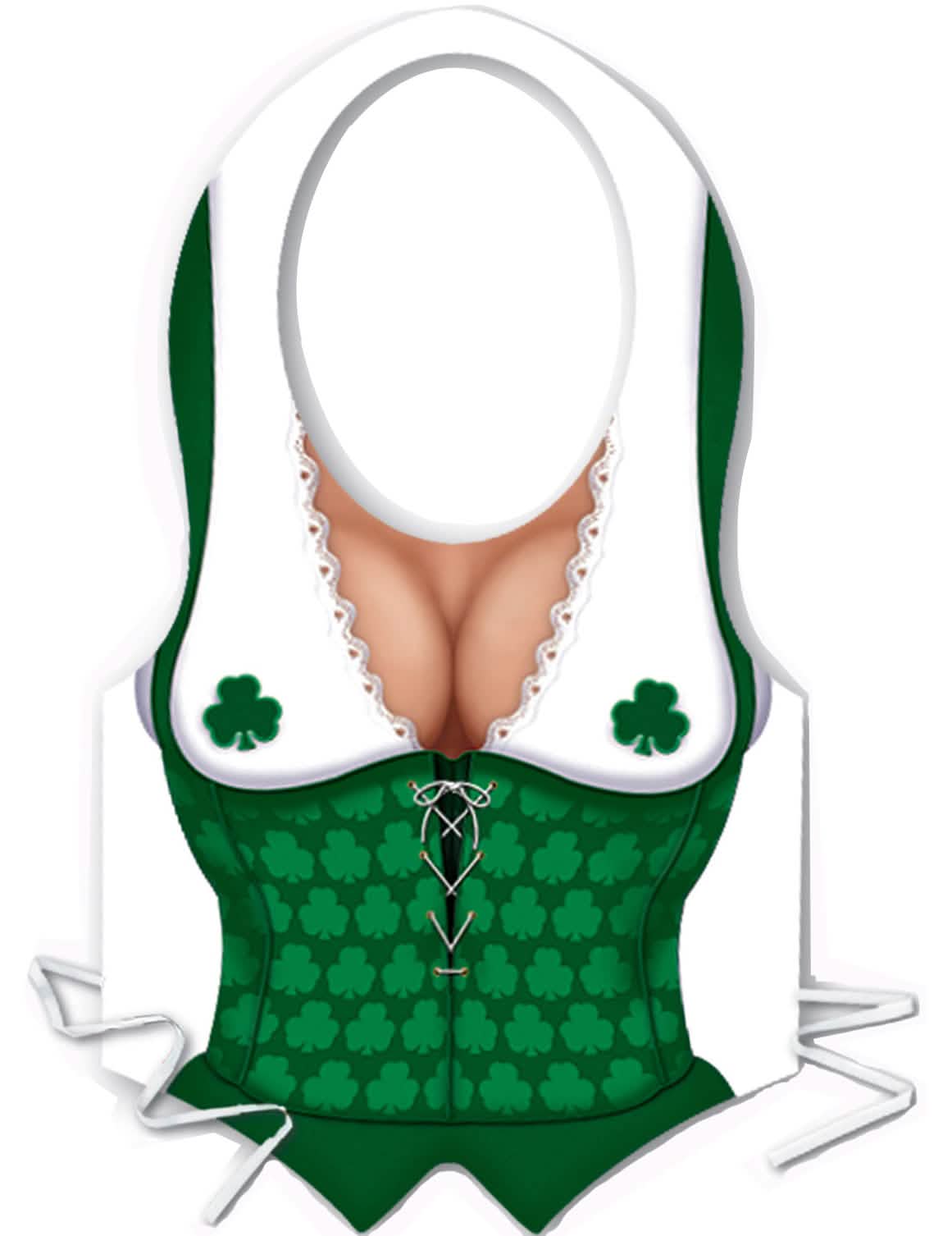 Tablier femme irlandaise Saint-Patrick pour femme vert à motifs de trèfles