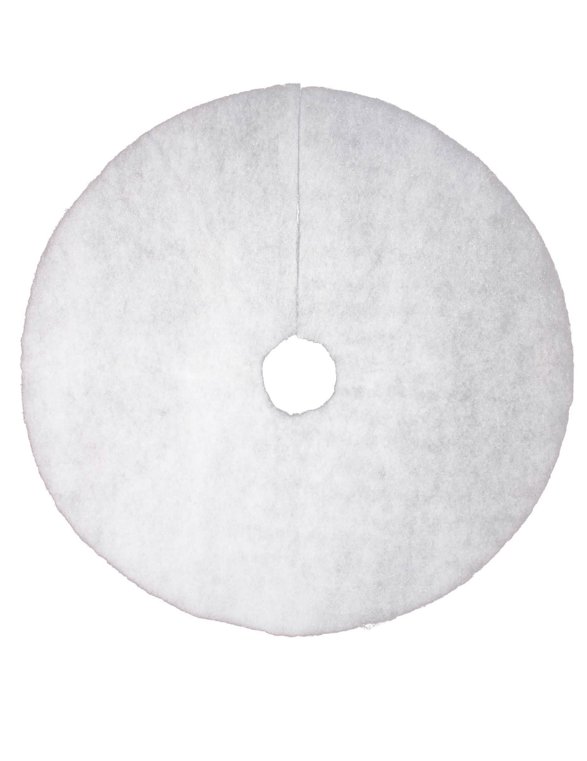 Tapis de sapin neige pailleté pour décoration de Noël blanc rond