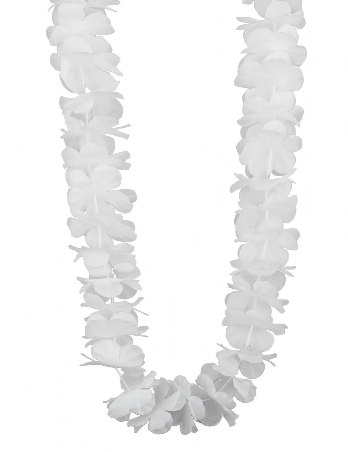 12 weiße Hawaii-Blumenketten