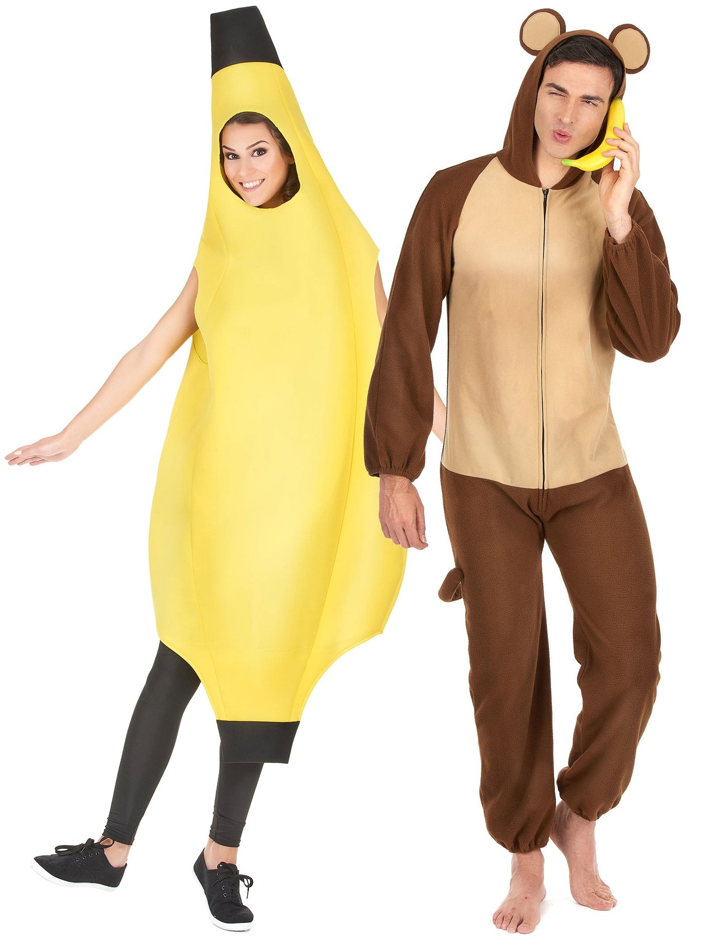 Paarkostüm Affe und Banane für Erwachsene