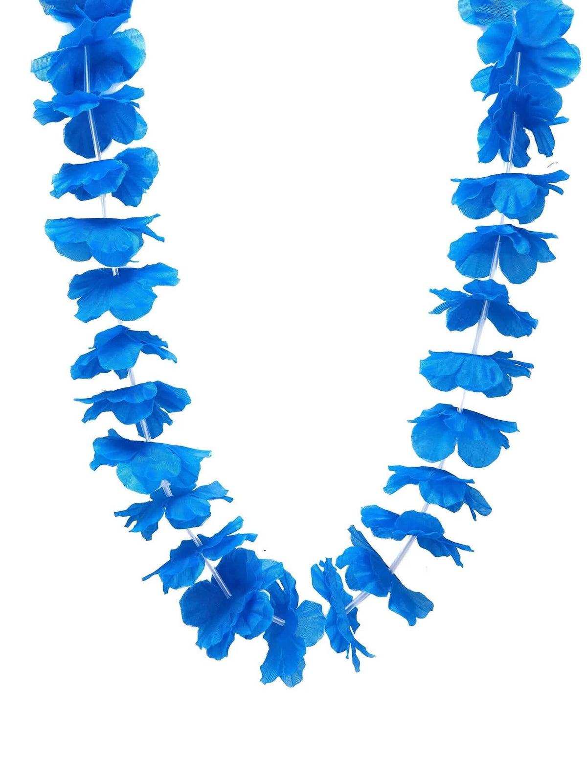 12er Set Hawaii-Ketten - Leuchtblau