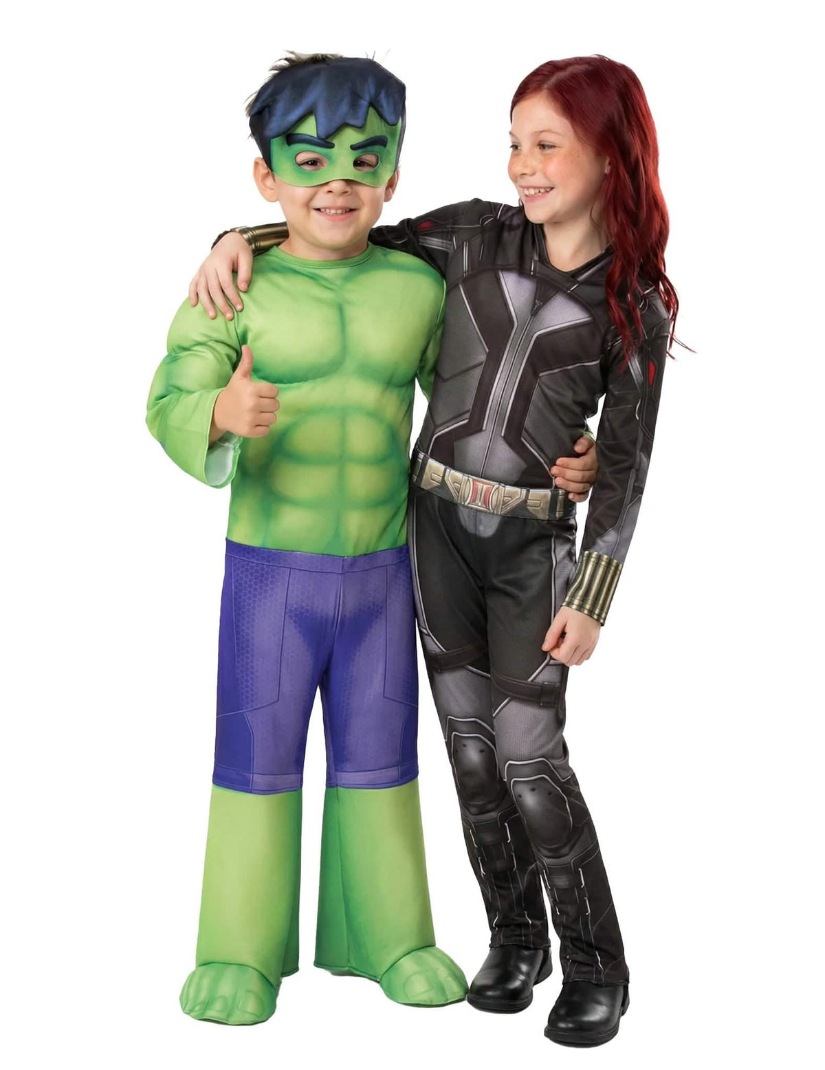 Black Widow™ und Hulk™ Partnerkostüm für Kinder