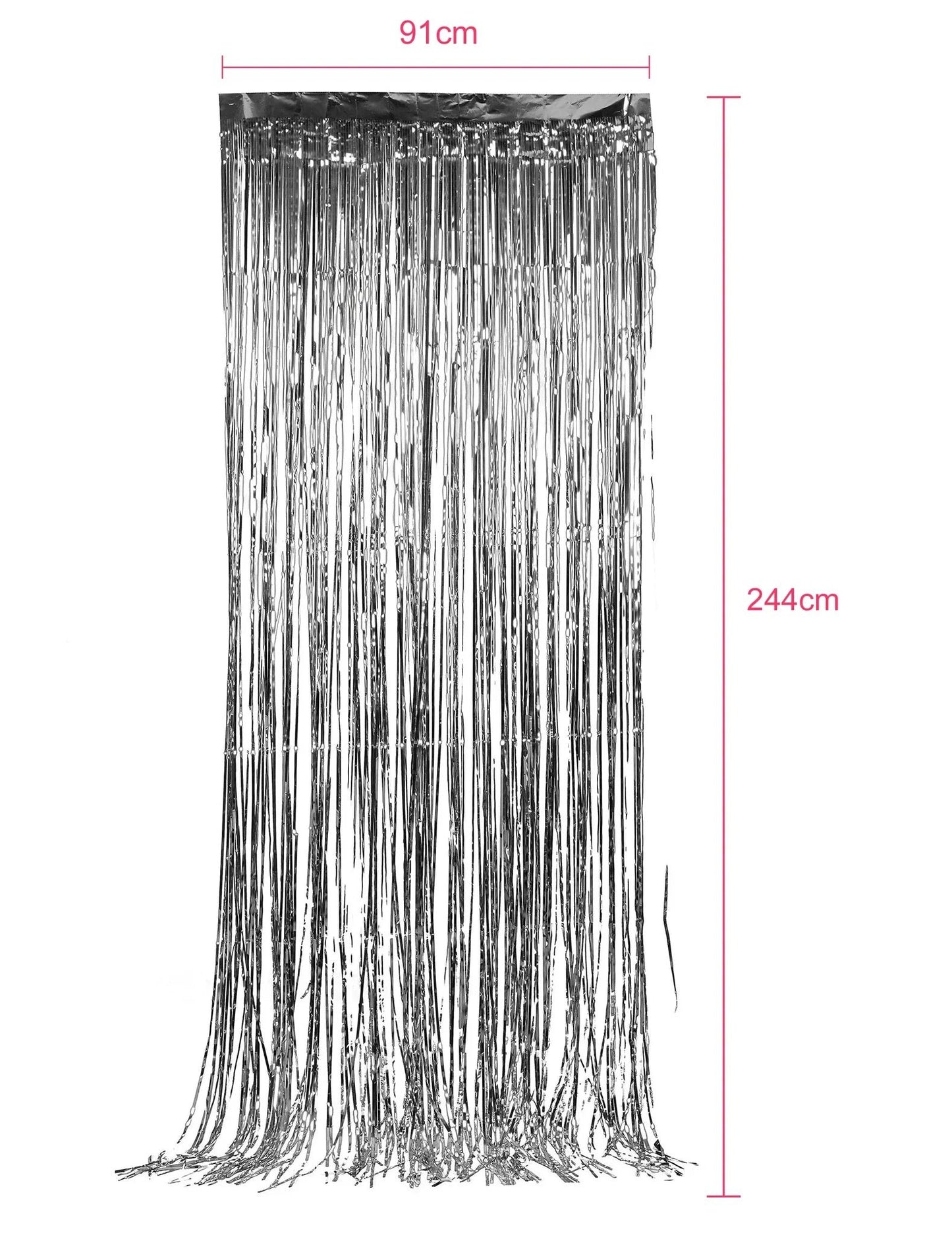 Pack de 5 rideaux scintillants argentés