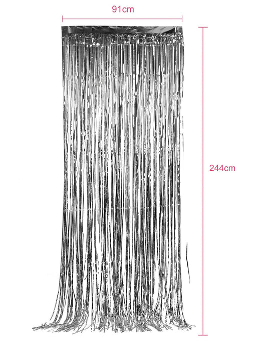 Pack de 5 rideaux scintillants argentés