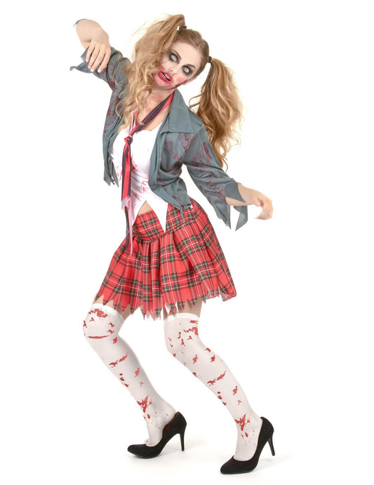 High School Zombie-Schülerin Kostüm-Set bunt
