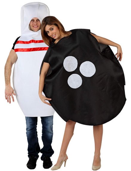 Kegel und Bowlingkugel Paarkostüm für Erwachsene