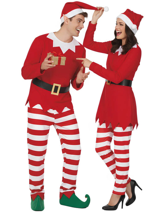 Partnerkostüm freche Weihnachtselfen für Erwachsene