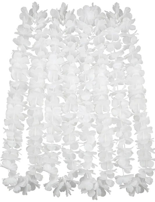 12 Colliers hawaï blanc