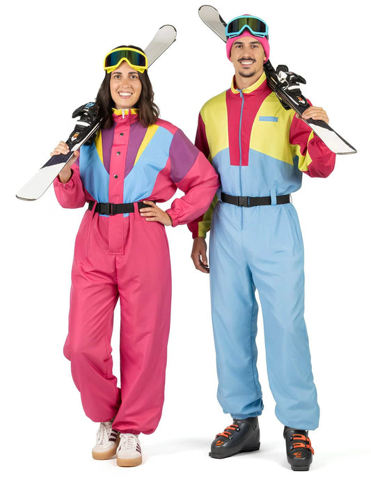 Partnerkostüm Vintage-Skianzüge für Erwachsene