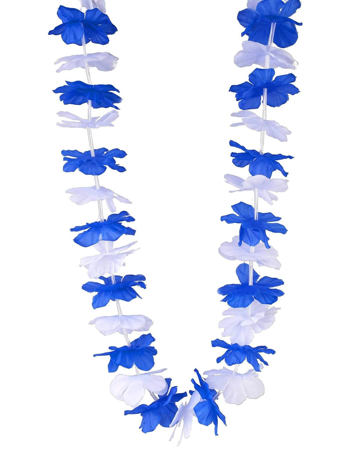 12 Hawaii-Halsketten in Blau und Weiß