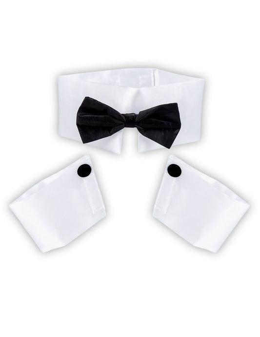 Vue d'ensemble des accessoires du tour de cou et manchettes strip teaser sexy pour homme