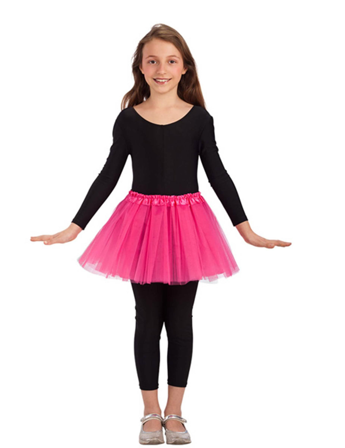 Tutu rose satiné pour fille rose fuchsia
