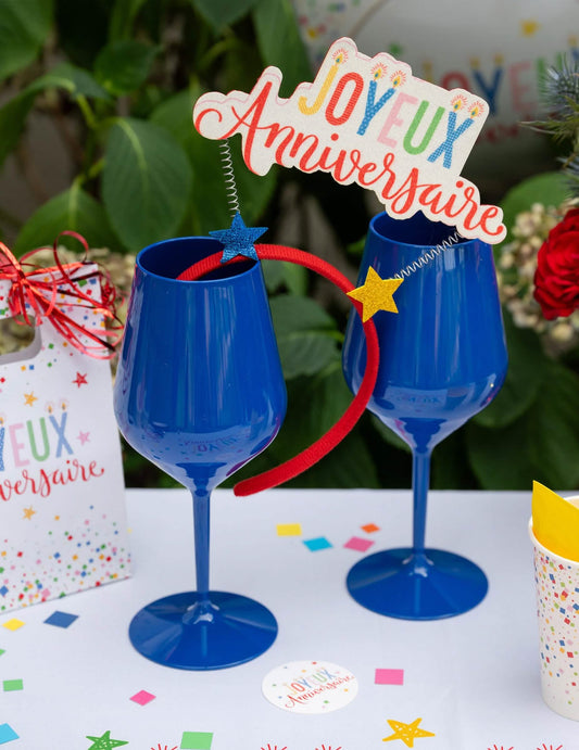 Plastik-Weinglas Dunkelblau 47cl - Stielglas