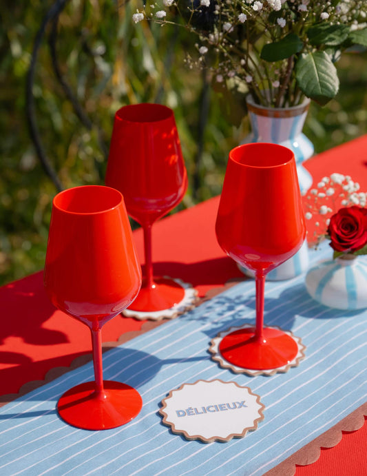 Rotes Weinglas aus Plastik 47 cl