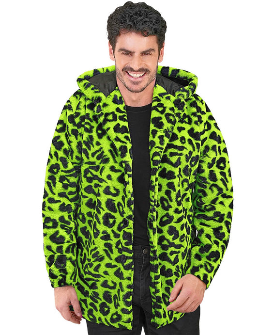 Grüne Leoparden-Kapuzenjacke für Erwachsene