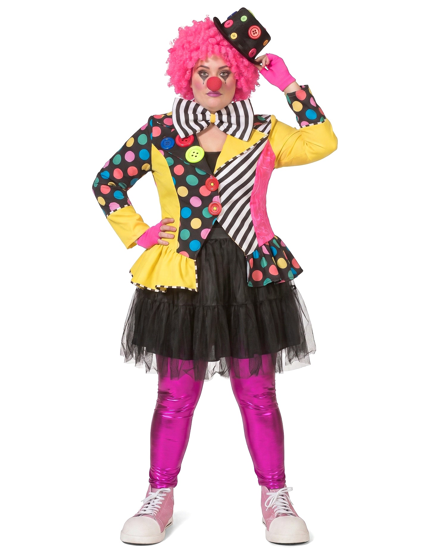 Clownjacke mit Flicken Faschings-Kostüm für Damen bunt