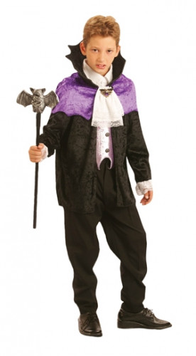 vegaoo Graf Dracula Kost&uuml;m violett Halloween f&uuml;r Kinder 7-9 Jahre