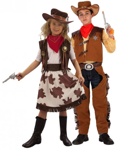 vegaoo Cowgirl-Cowboy - Kost&uuml;m f&uuml;r Kinder Einheitsgr&ouml;&szlig;e