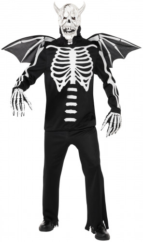 vegaoo Skelettartiger D&auml;mon-Kost&uuml;m Halloween f&uuml;r Erwachsene   M