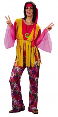 vegaoo Hippie-Kost&uuml;m f&uuml;r Damen Einheitsgr&ouml;&szlig;e