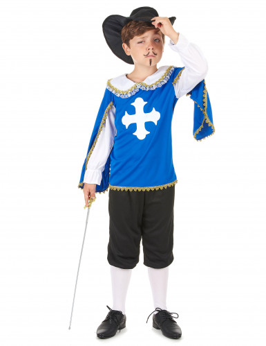vegaoo Musketierkost&uuml;m blau f&uuml;r Jungen 7-9 Jahre