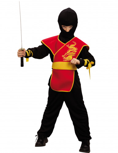 vegaoo Ninja-Kost&uuml;m rot f&uuml;r Jungen 7-9 Jahre