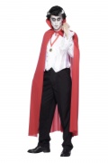 Dracula-Umhang, rot, Halloween, f�r Erwachsene