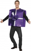 Weihnachtsgeschenk-Kostüm lila für Erwachsene