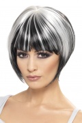 Schwarz-wei�e Kurzhaar-Per�cke f�r Damen