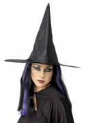 Schwarzer Halloween Hexenhut für Erwachsene