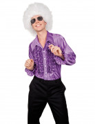 Diskohemd violett f�r Erwachsene
