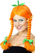 Kürbis-Perücke für Damen Halloween
