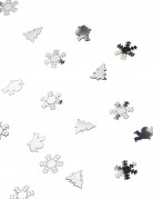Silber Konfetti für Weihnachten