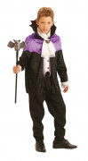Graf Dracula Kost�m violett Halloween f�r Kinder