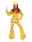 Disco-Hippiekost�m in gelb f�r Frauen