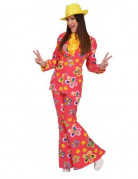 Disco-Hippiekost�m in rot f�r Frauen