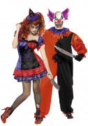 Gruseliges Clownskost�m Halloween f�r Paare
