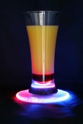 Leuchtende Glasuntersetzer LED