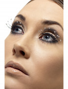 Falsche schwarze Wimpern mit Perlen an den Enden
