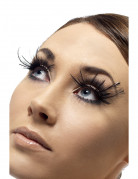 Falsche, schwarze Wimpern mit langen Federn