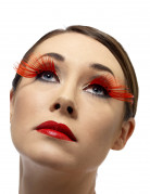 Falsche, rote Wimpern mit Strass