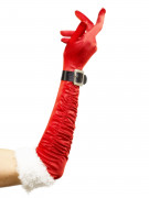 Lange Handschuhe Weihnachtsfrau für Erwachsene