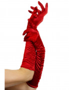 Lange rote Handschuhe