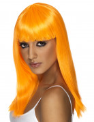Glamouröse, orange Perücke für Damen