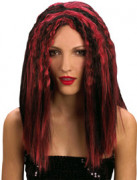 Damenperücke Gothik schwarz-rot