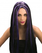 Damenperücke Gothik schwarz-violett Halloween