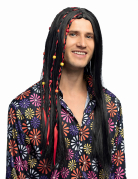 schwarze Hippie-Per�cke f�r Herren