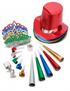 Set mit bunten Luftschlangen