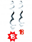 2er-Set metallic-silberne, feuerfeste Spiral-H�ngedekos